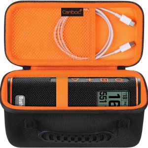 Canboc Estuche rígido de transporte para altavoz GPS Bushnell Wingman View Golf, bolsillo de malla para cables de carga y accesorios, negro+naranja Canboc Estuche rígido de transporte para altavoz GPS Bushnell Wingman View Golf, bolsillo de malla para cables de carga y accesorios, negro+naranja