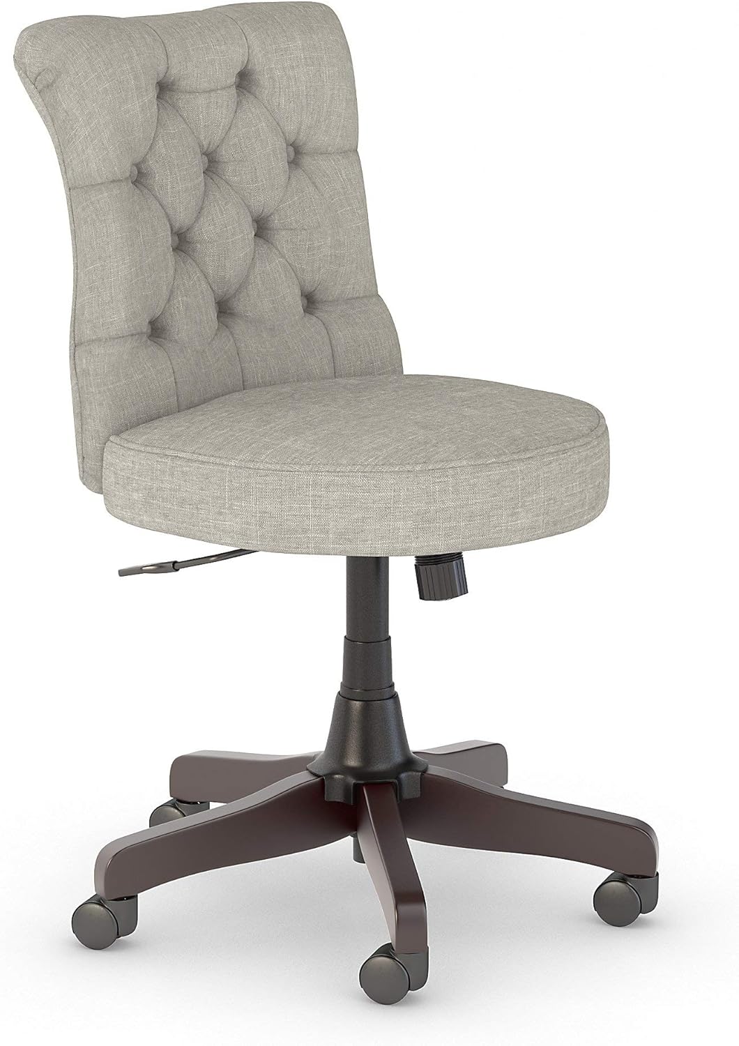 Bush Furniture Key West – Silla de oficina con respaldo medio, tela gris claro