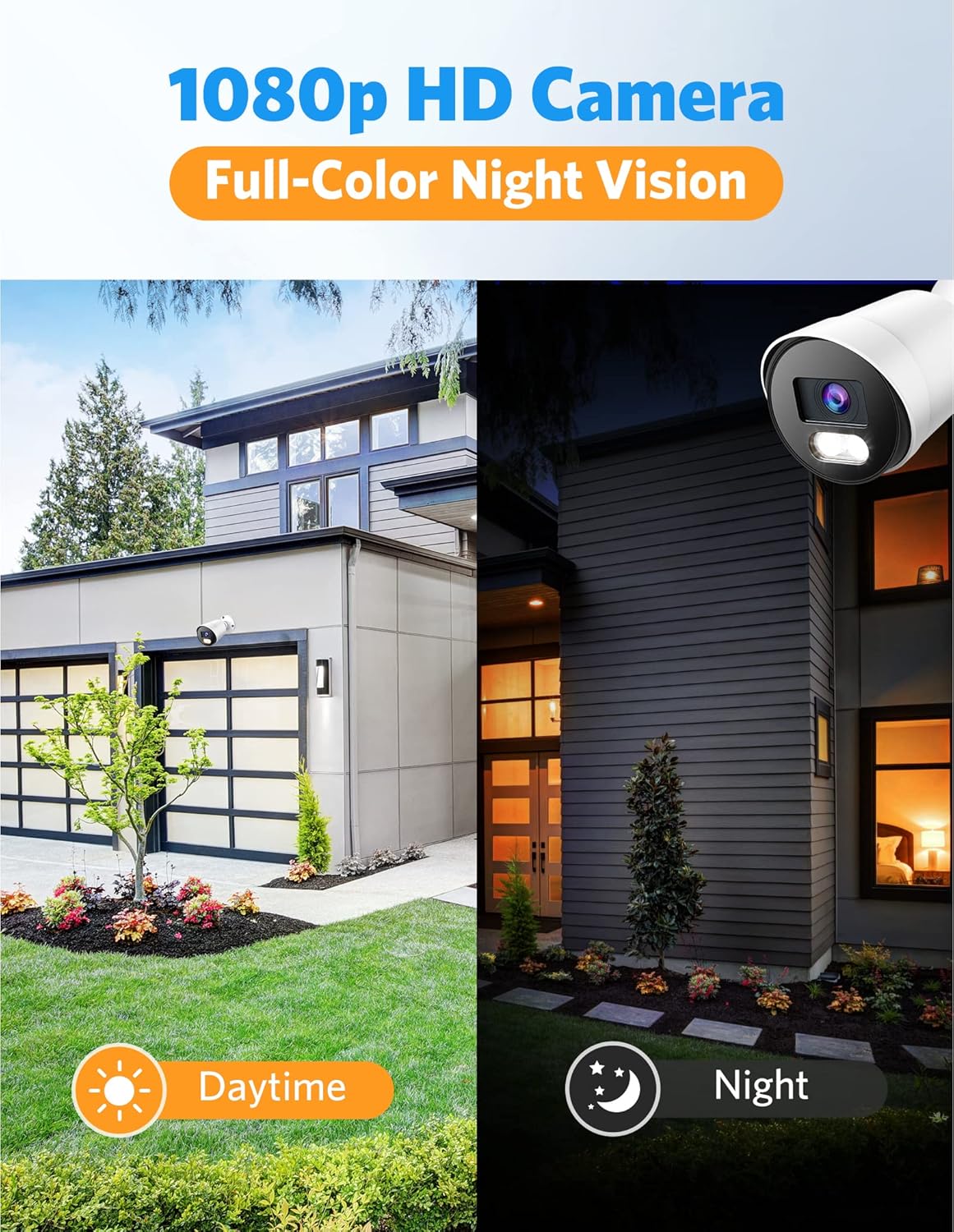 EZFIX H.265+Sistema de cámara de seguridad con cable, 8CH 5MP CCTV DVR y 4 cámaras tipo bala de 1080p para exteriores e interiores, cámaras de