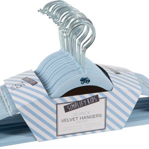 Simplify Paquete de 25 perchas de terciopelo para niños, delgadas, diseño antideslizante, ahorro de espacio, ropa para niños, camisas, pantalones, Simplify Paquete de 25 perchas de terciopelo para niños, delgadas, diseño antideslizante, ahorro de espacio, ropa para niños, camisas, pantalones,