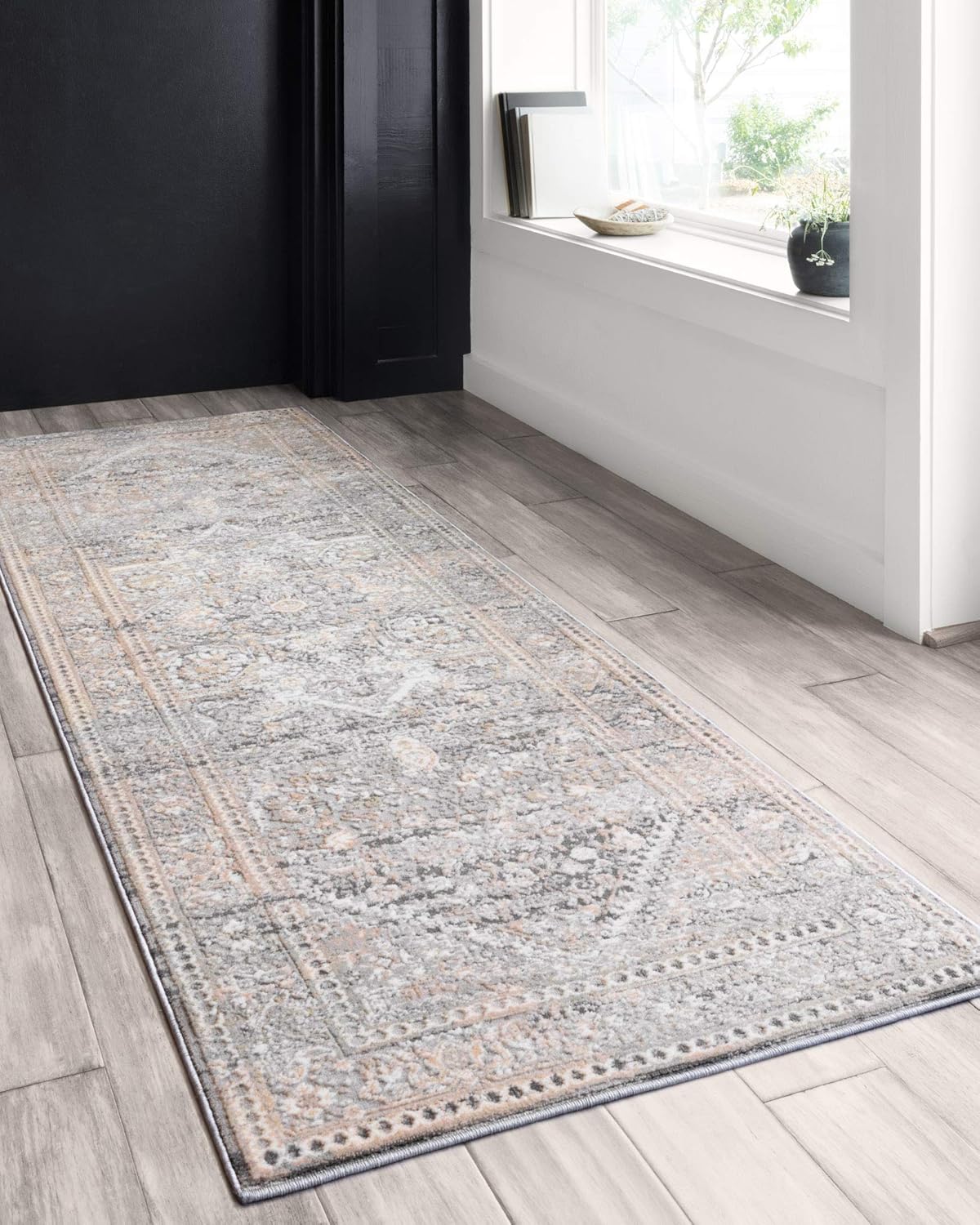 Loloi II Lucia Collection LUC-01 – Alfombra de pasillo color grisatardecer de 2 pies y 8 pulgadas x 8 pies