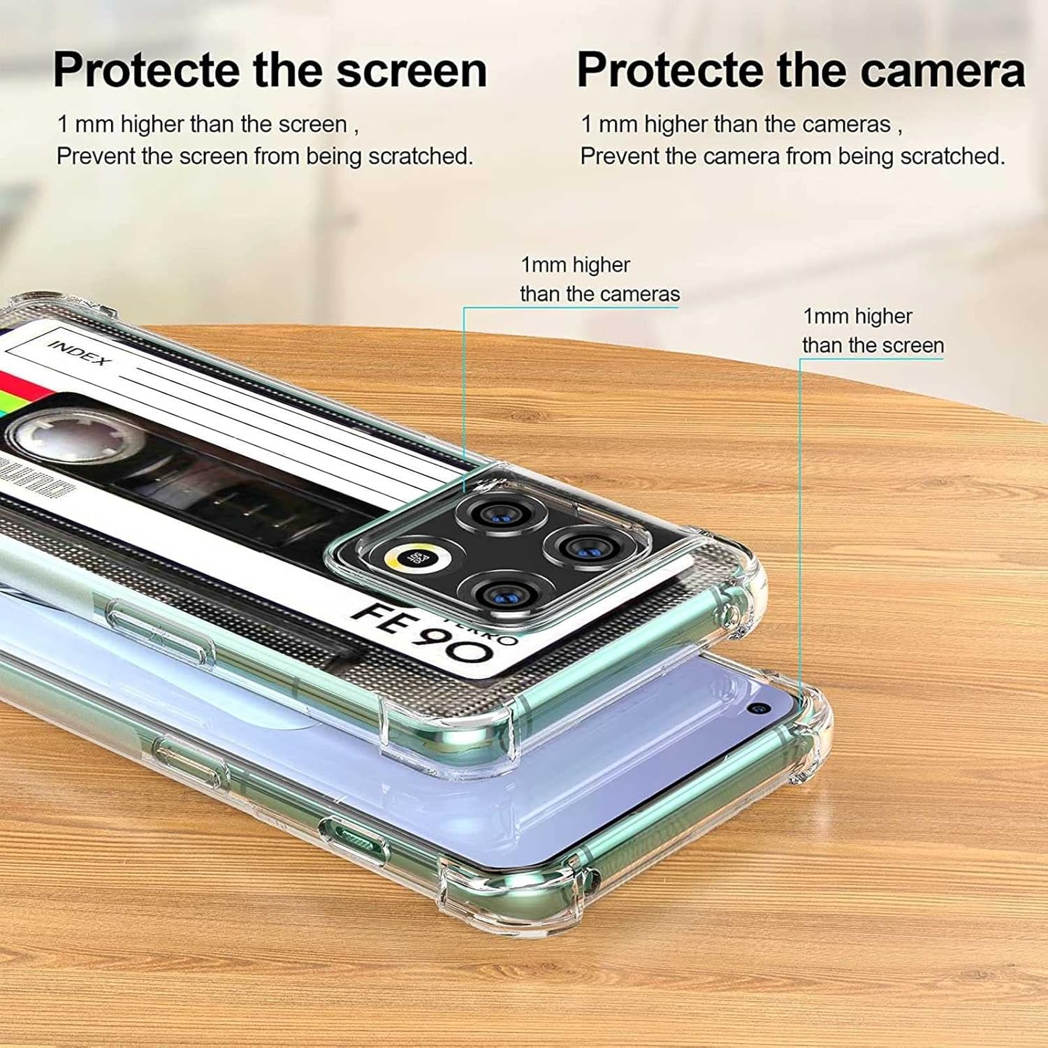 Diseñado para OnePlus 10 Pro 5G, cinta de cassette retro 80s 90s Music Mixtape patrón clásico para OnePlus Case hombres mujeres, funda de TPU suave