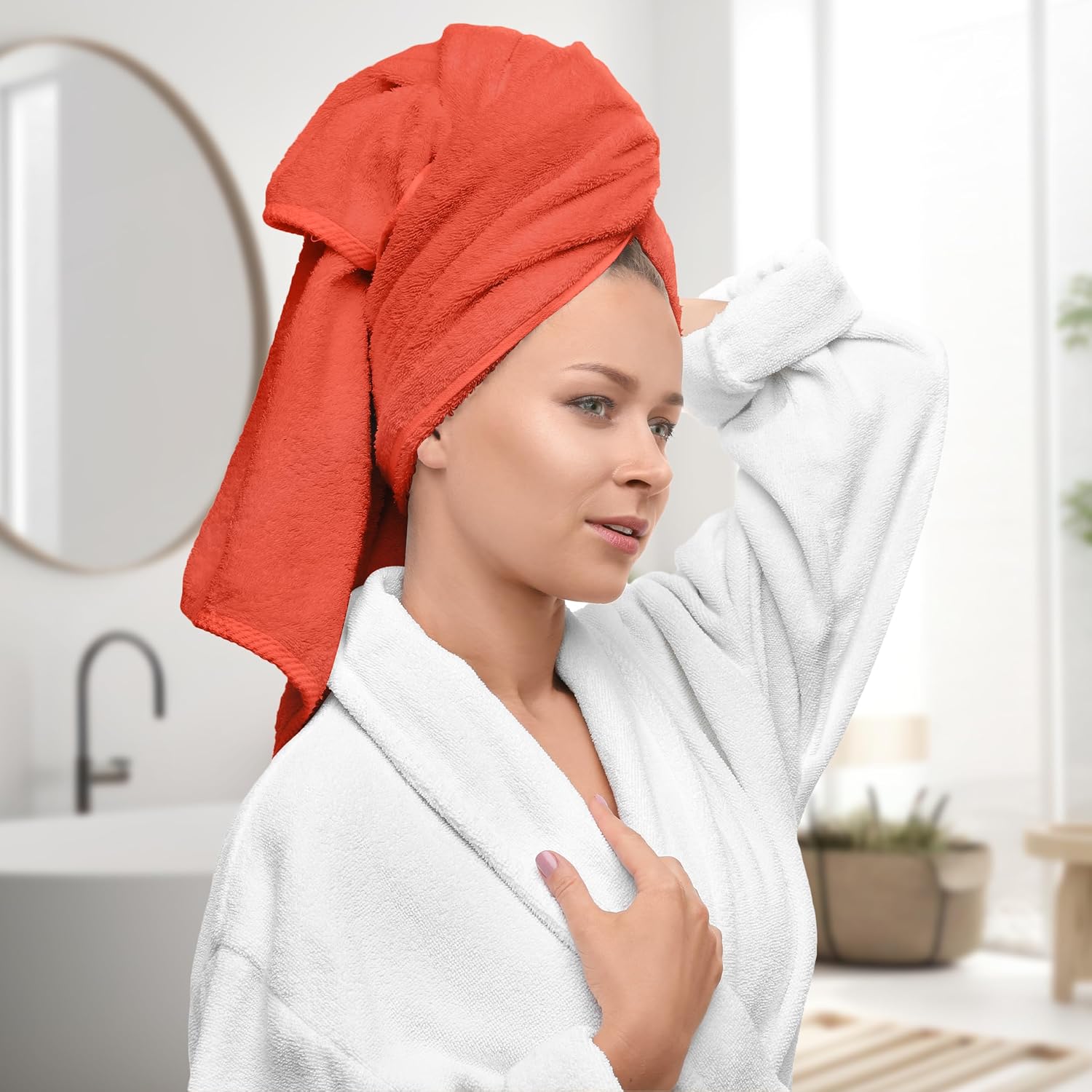 Avalon Towels Juego de 4 toallas de baño, 100% algodón de 21.16 ozm, ligeras y altamente absorbentes, toalla de secado rápido, sensación suave, 27 x
