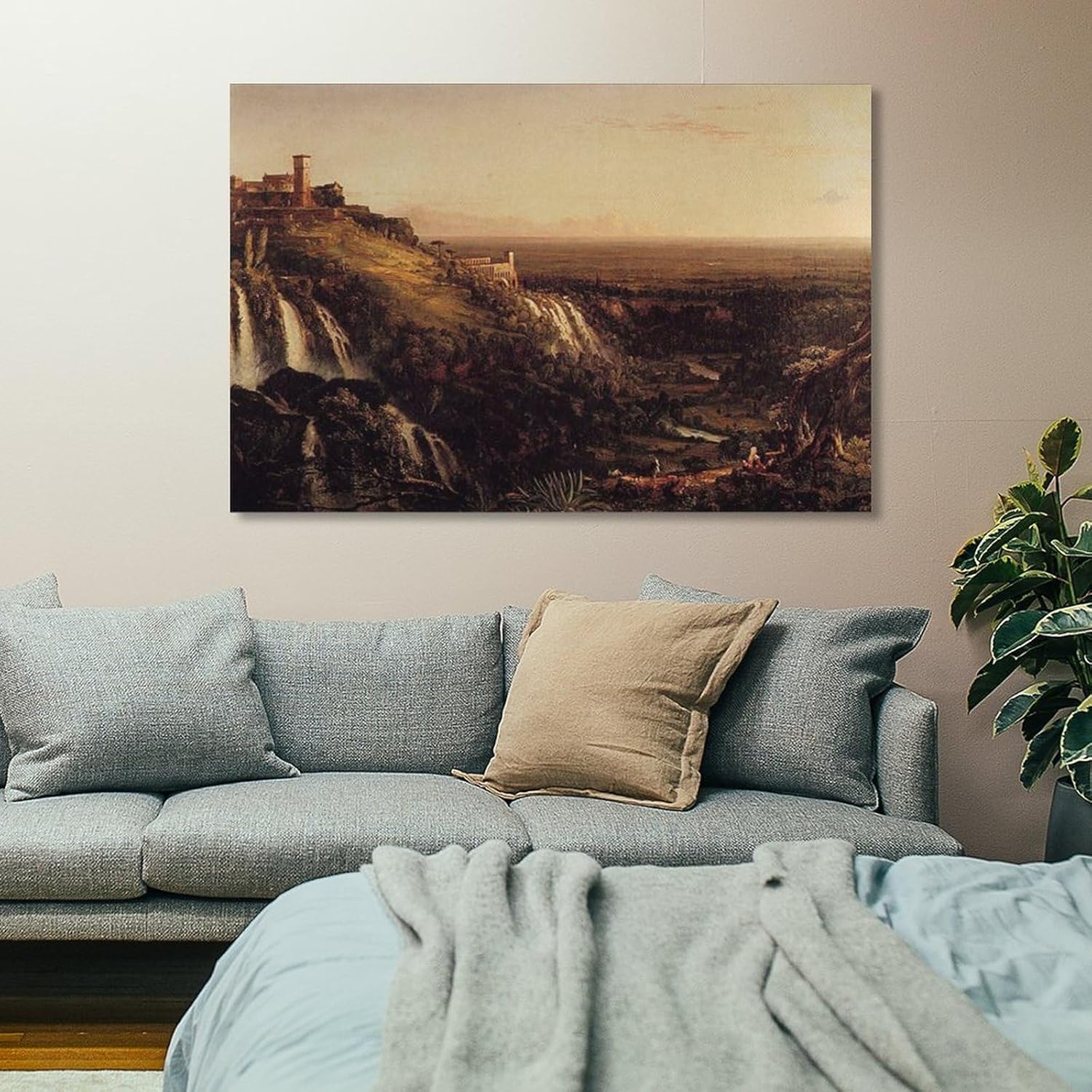 Painter Thomas Cole Painting Art Poster The Cascatelli Tivoli Looking Towards Rome Canvas Wall Art Poster Decorative Bedroom Modern Home Print