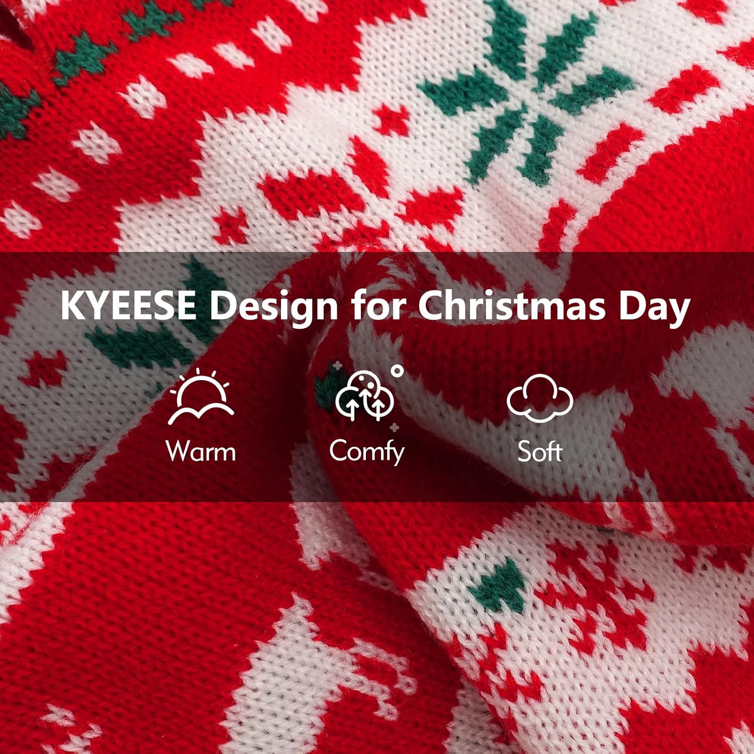 KYEESE Suéteres navideños para perros medianos, suéter clásico de copos de nieve, reno, para vacaciones, con agujero para la correa, suéter feo para
