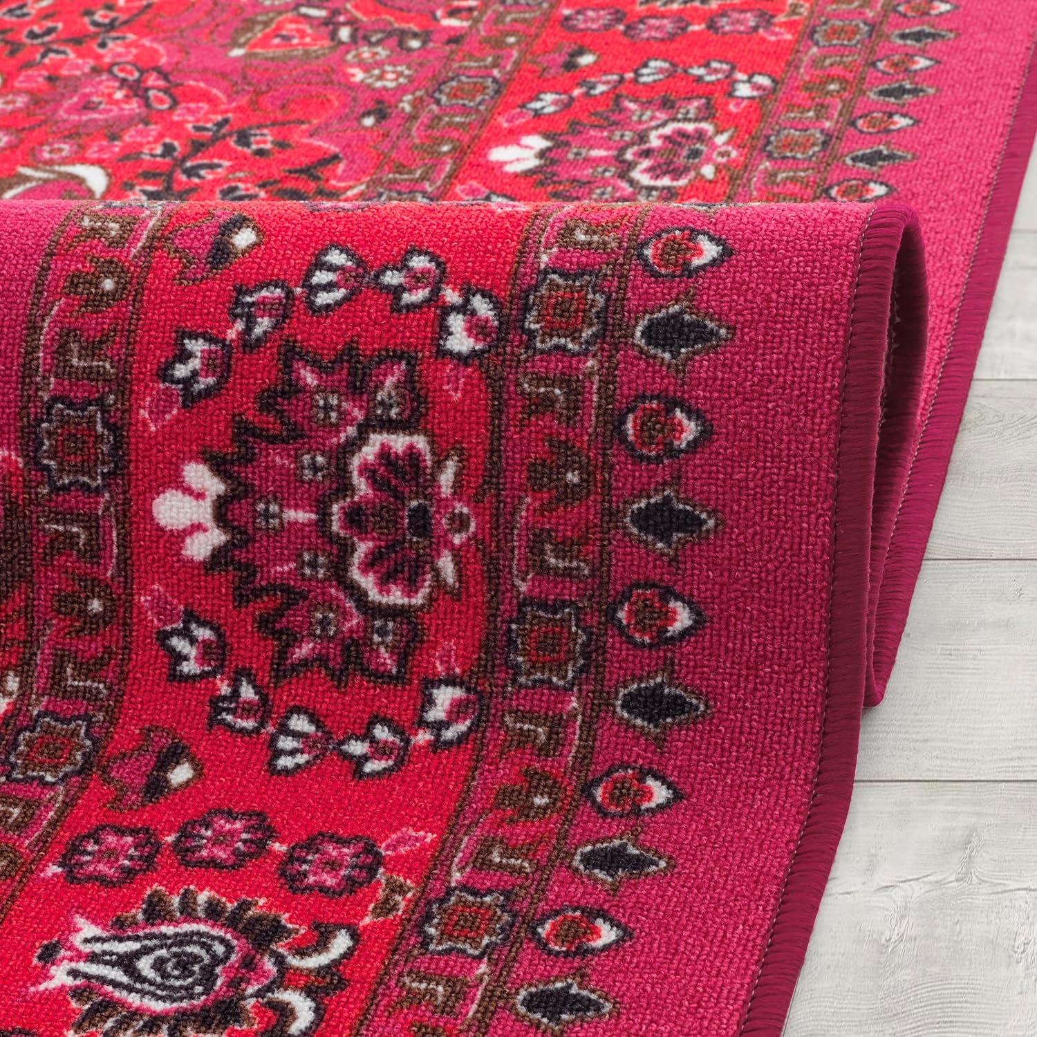 Antep Rugs Alfombras Oriental – Alfombras tradicionales de 5 x 7 pies (antideslizante) de bajo perfil con parte trasera de goma para interiores