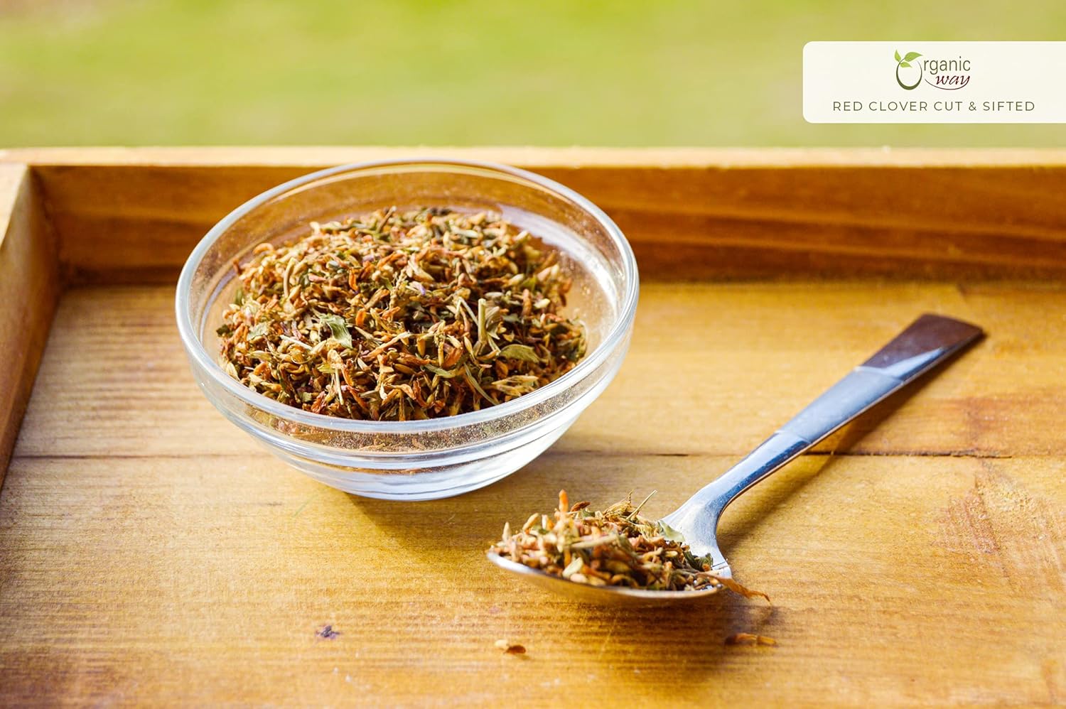 Organic Way Flor de trébol rojo cortado y tamizado (Trifolium pratense) – Té de hierbas  Cosecha silvestre europea  Certificado orgánico y Kosher