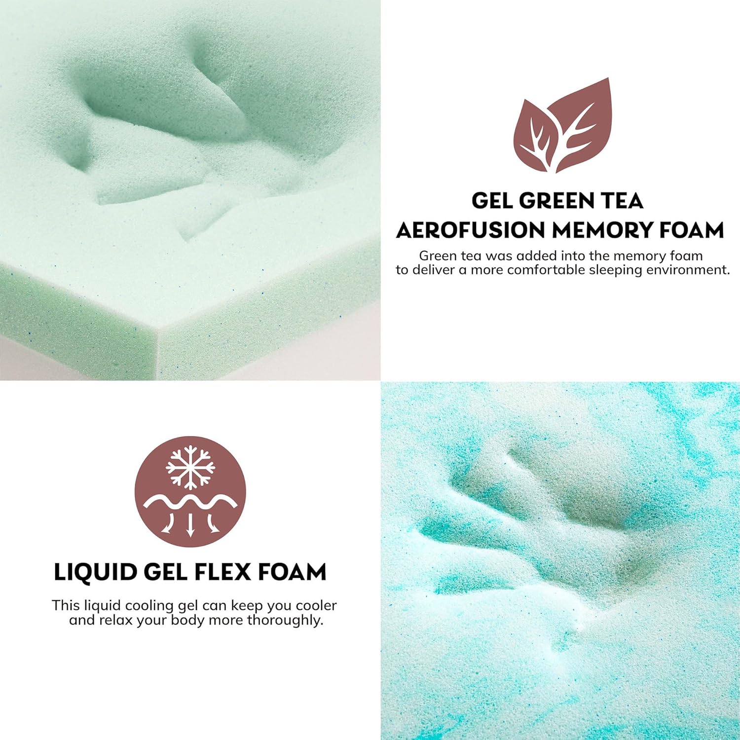 Colchón de espuma viscoelástica de gel de tamaño matrimonial, colchón de cama transpirable blanco de 81012 pulgadas para enfriar el sueño y aliviar