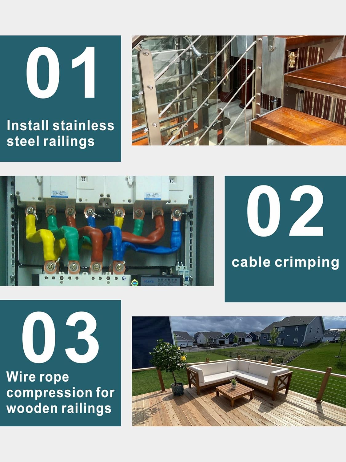 AMZCNC Kit de herramientas de prensado hidráulico con 9 troqueles de cable de cobre estándar de Estados Unidos (12AWG a 20AWG) y troqueles de acero