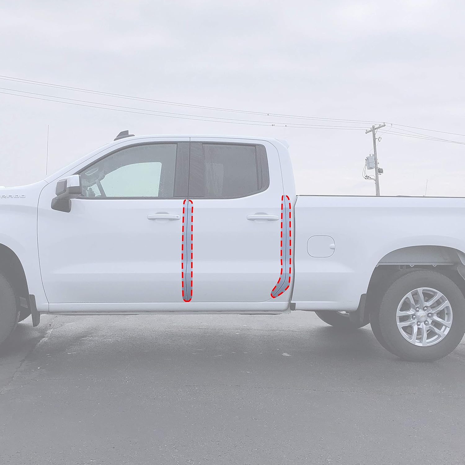 Red Hound Auto Protectores de borde de puerta compatibles con Chevrolet Silverado GMC Sierra 1500 Double Cab 2019-2023 4 puertas y 20-23 2500HD y