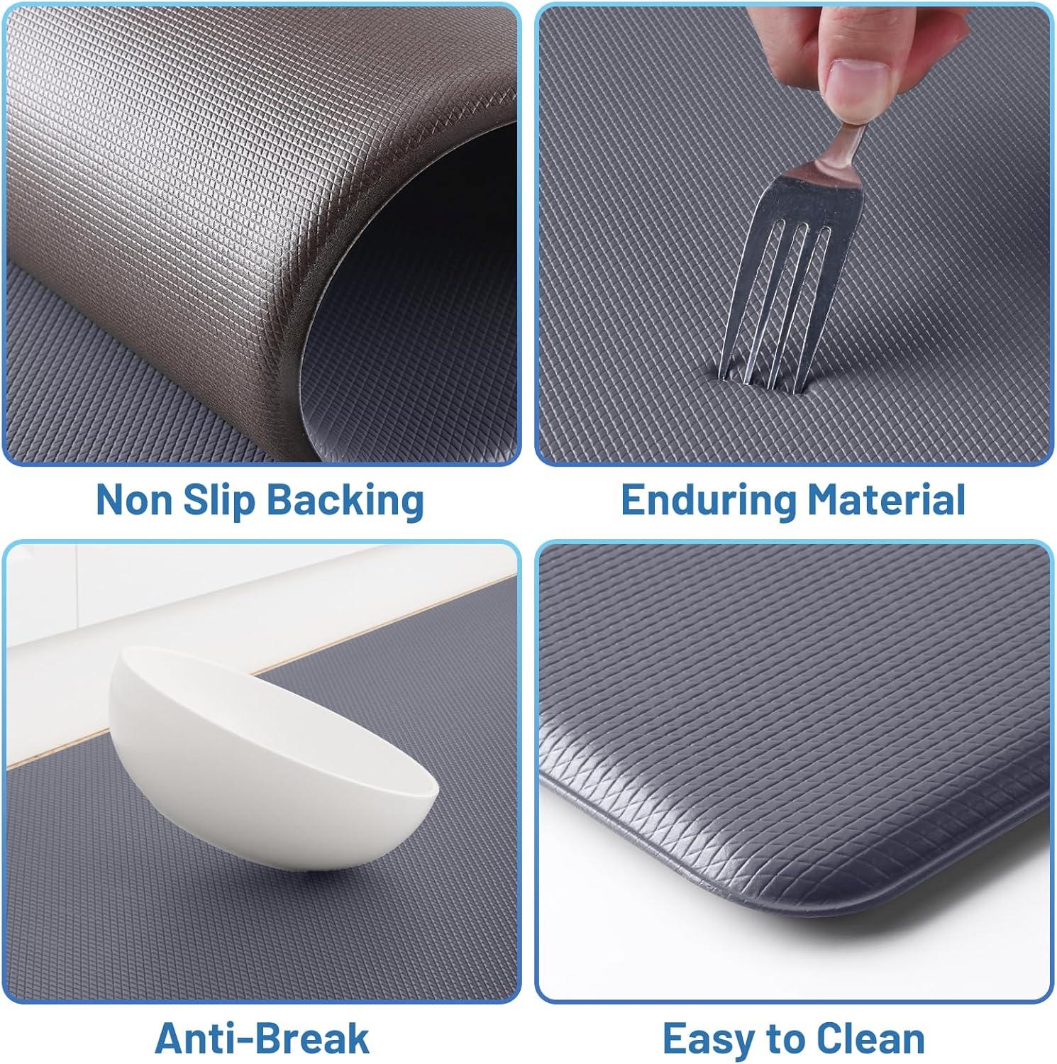 StepLively Tapete de cocina, 2 piezas de alfombras de cocina, tapetes de cocina acolchados para piso, tapete antifatiga, juego de alfombras de