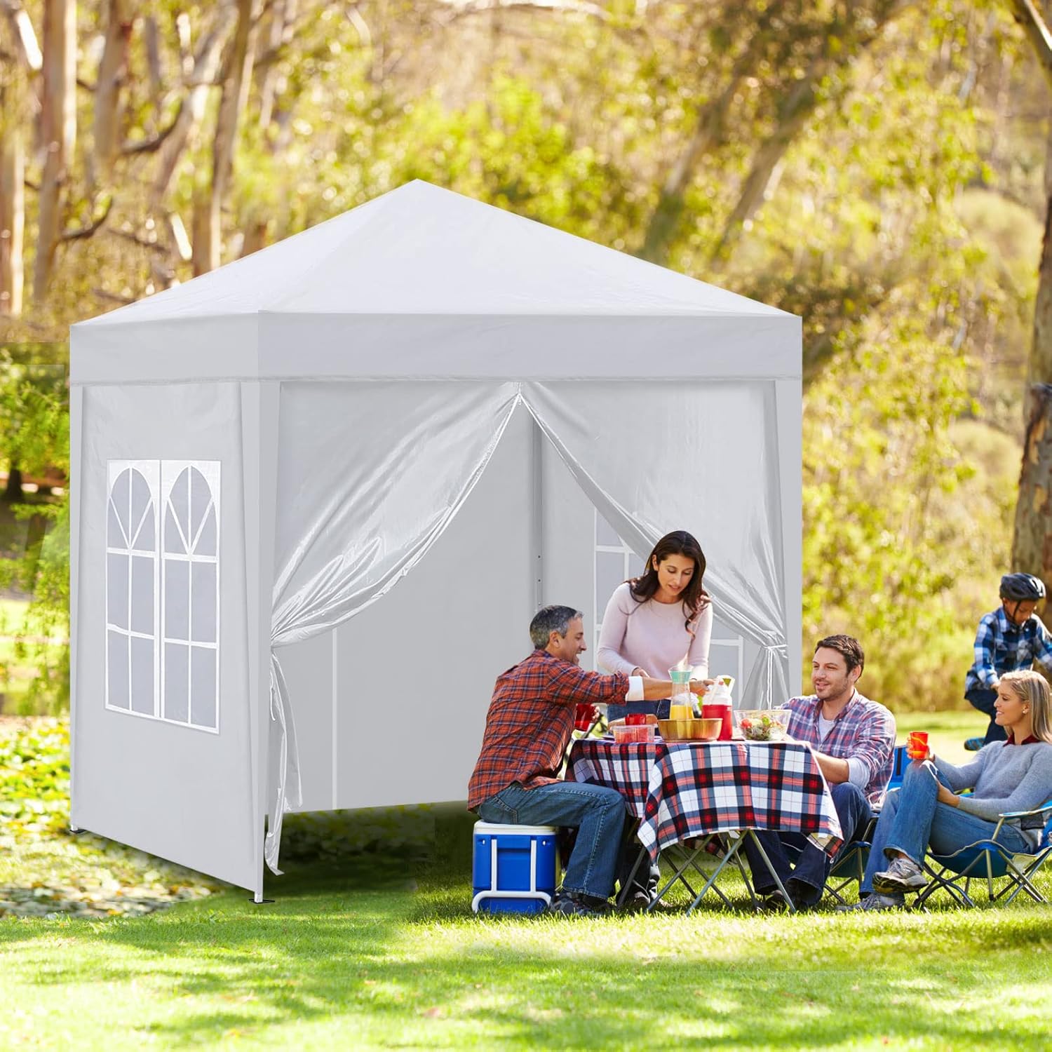 TUKAILAi Gazebo portátil desplegable de 10 x 10 pies, toldo instantáneo resistente al agua y a los rayos UV con 4 paneles laterales y bolsa de