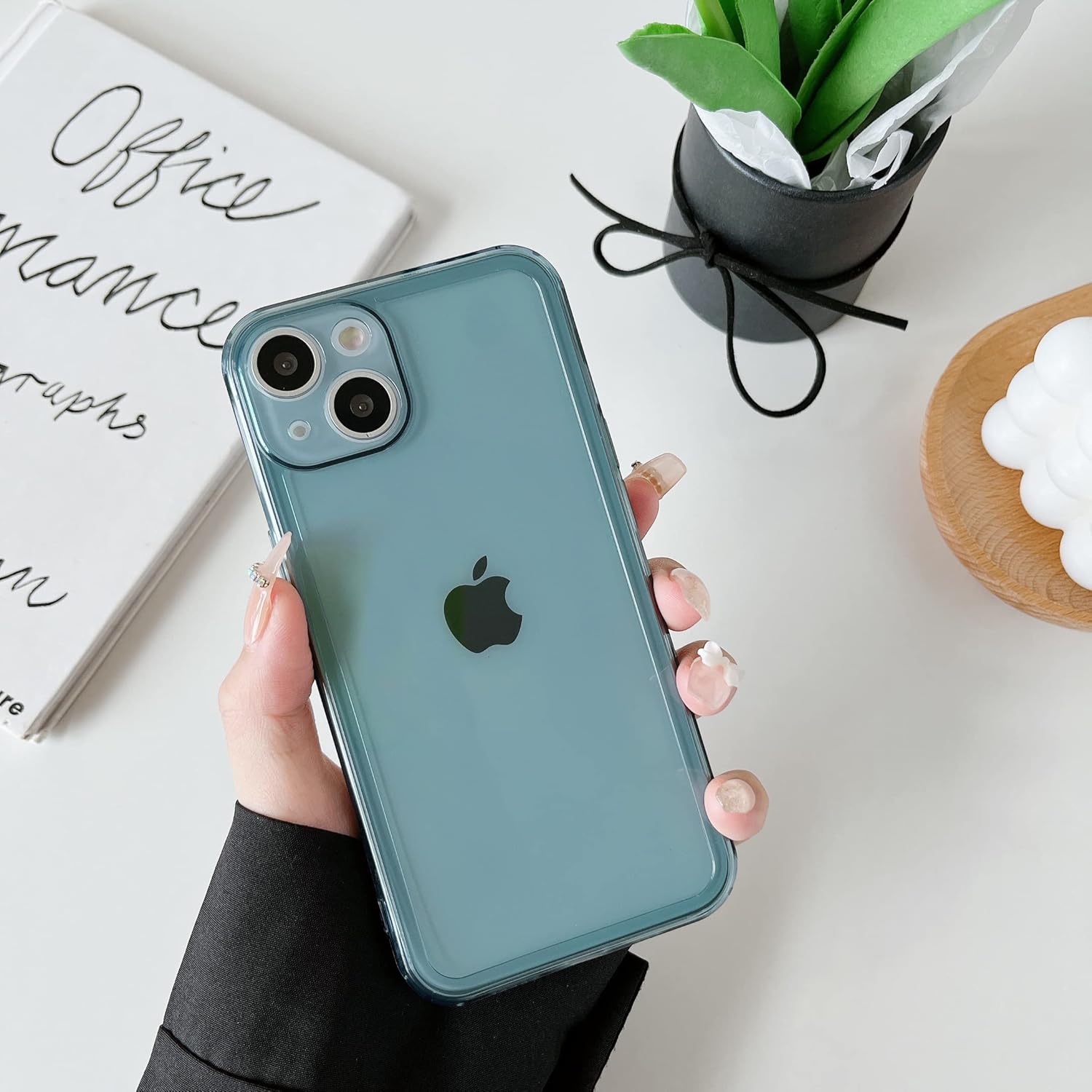 ZTOFERA Funda para iPhone 15 6.1 pulgadas, Transparente Suave Silicona Bumper Protector Retro Color Transparente A Prueba de Golpes Caja Del
