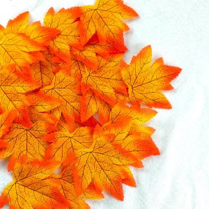 Hojas de arce artificiales de otoño, 100 hojas de otoño artificiales de color naranja, decoración de hojas de arce artificiales para otoño, hogar, Hojas de arce artificiales de otoño, 100 hojas de otoño artificiales de color naranja, decoración de hojas de arce artificiales para otoño, hogar,