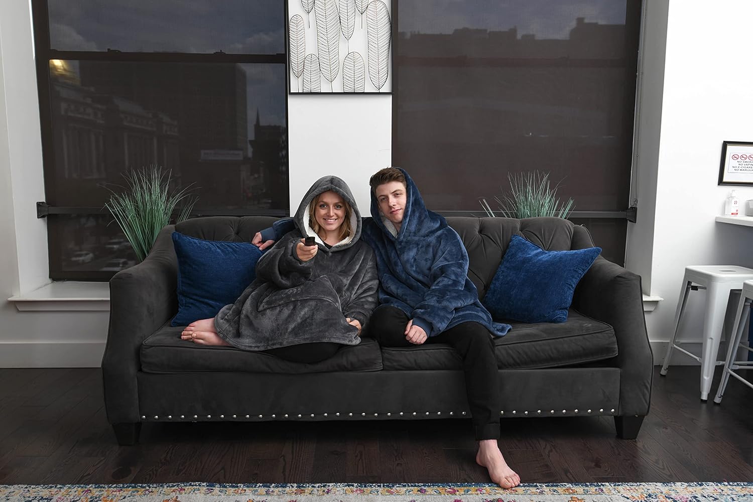 Simlu Sudadera con capucha para mujeres y hombres, sudadera con capucha cómoda de gran tamaño con bolsillos