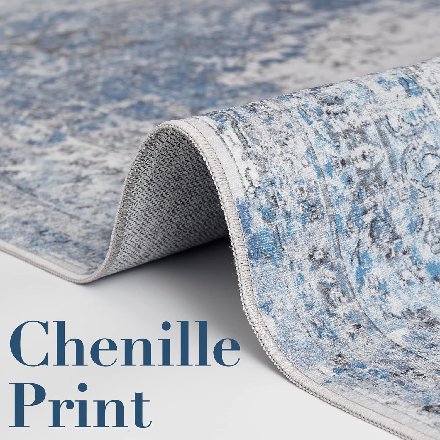 jinchan Alfombra de pasillo lavable de 3 x 10 pulgadas, estilo vintage, envejecida, para interiores, delgada, tradicional, con estampado floral,