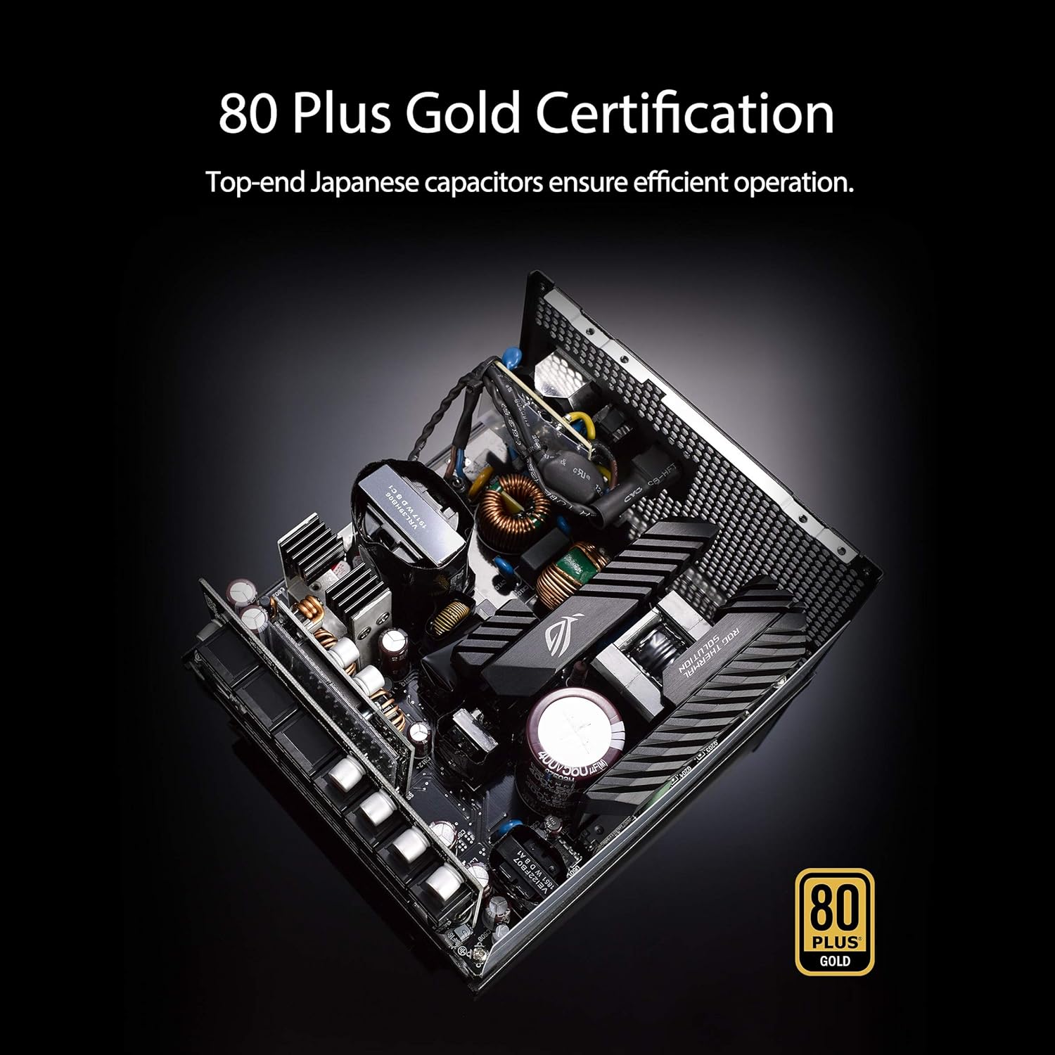 ASUS – Fuente de alimentación ROG STRIX 850W Oro PSU (disipadores de calor ROG, diseño de ventilador con tecnología axial, rodamientos de ventilador