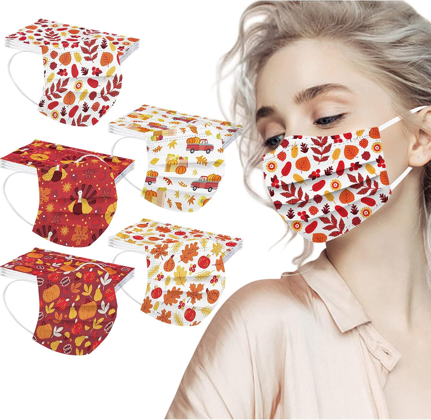 50 cubrebocas con diseño floral de verano, tela transpirable, protección de 3 capas, mascarillas florales para mujeres, exteriores y fiestas