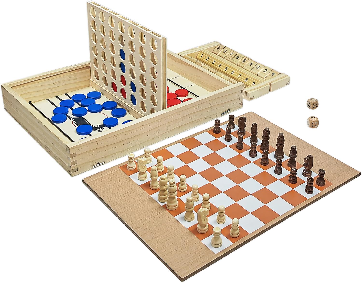 Fast Sling Puck Juego 5 en 1, juego de mesa plegable de madera para adultos y familia