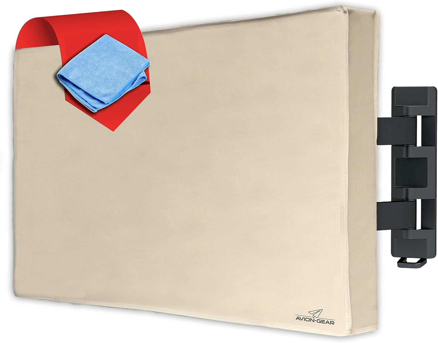 Funda de TV para exteriores, 404243 pulgadas, color beige, resistente a la intemperie e impermeable, protector universal de televisión para pantalla