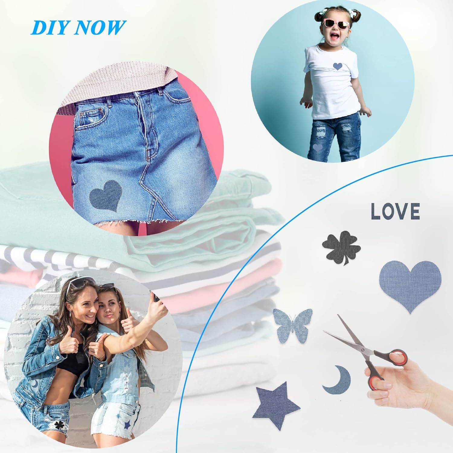 12 parches de tela para planchar en el interior y el exterior, pegamento fuerte, parche de reparación 100% algodón para ropa y pantalones,