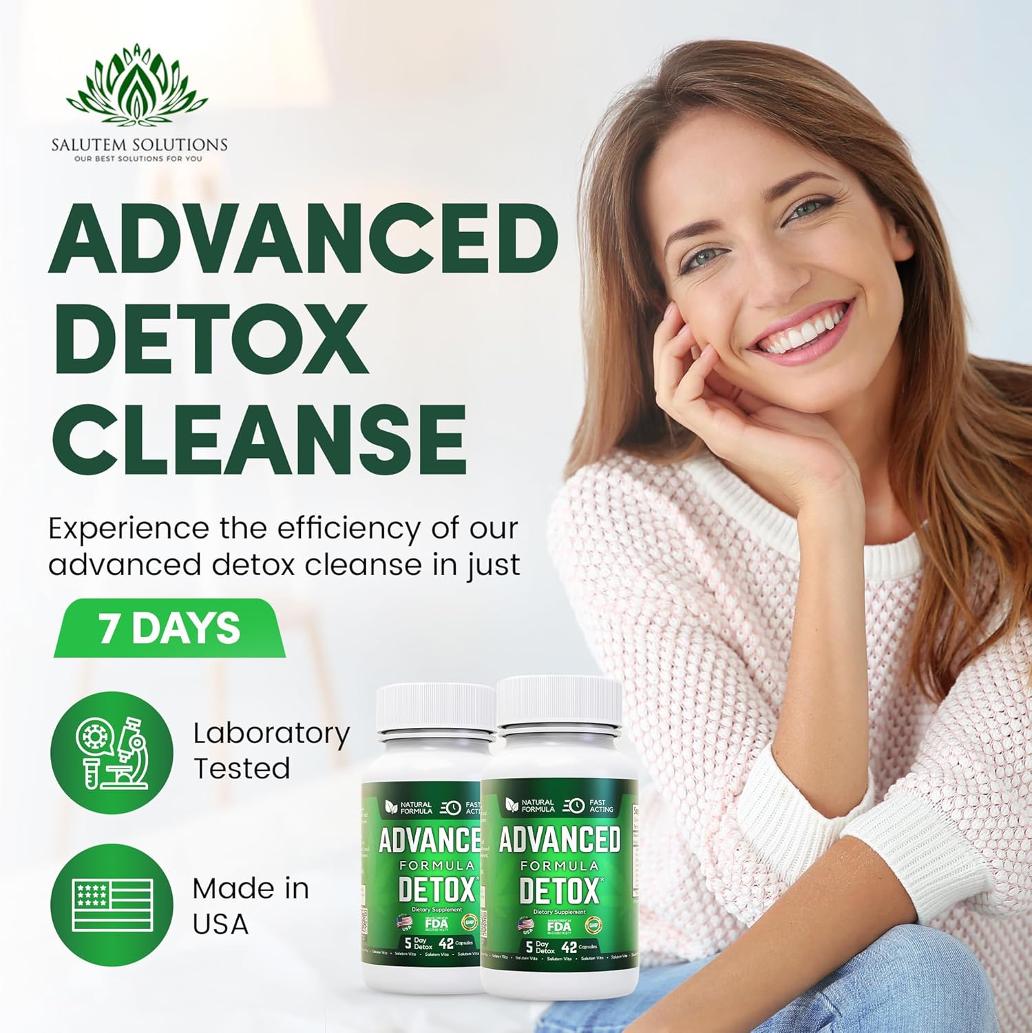 Salutem Vita Advanced Formula Detox – Desintoxica y renueva tu suplemento dietético definitivo para la limpieza total del cuerpo – Suplemento para