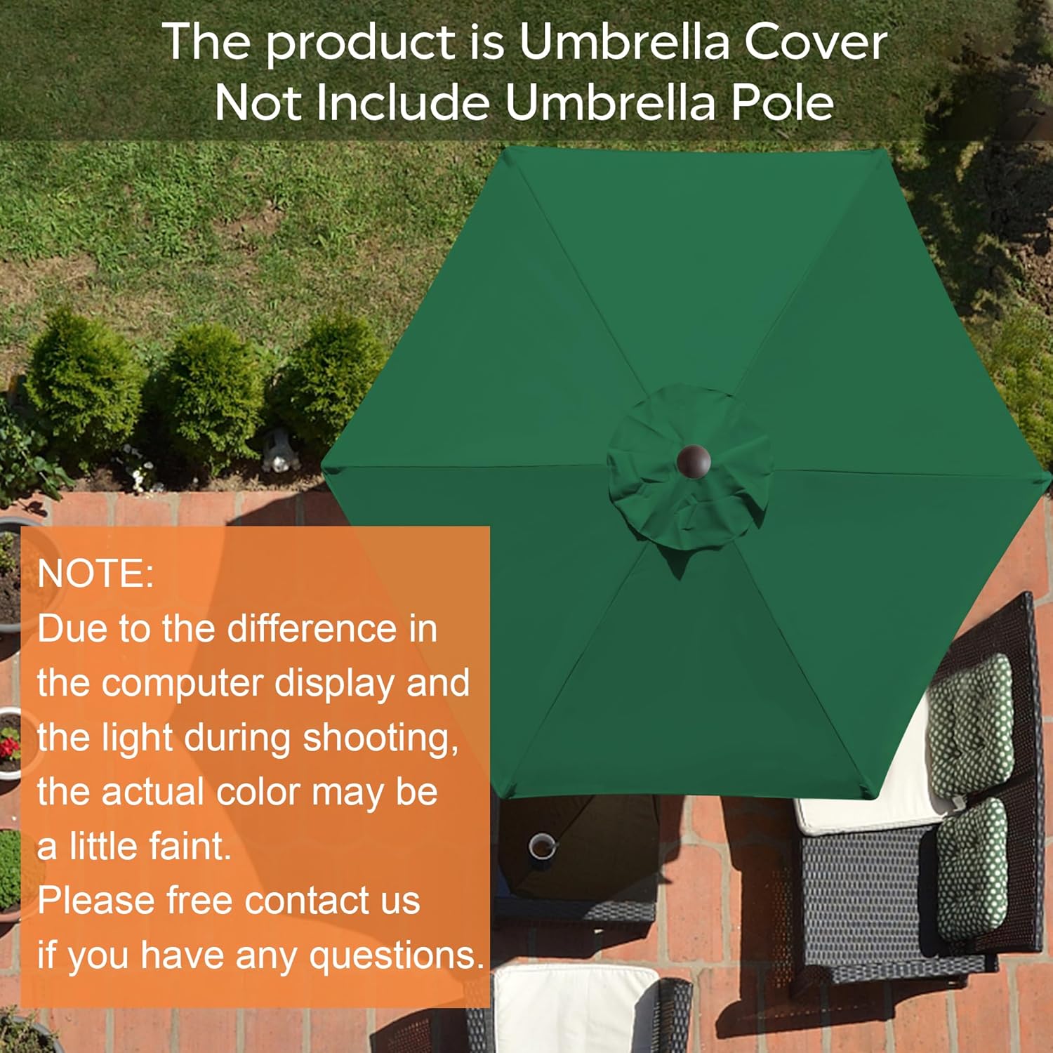 EliteShade USA SunUmbrella – Fundas de repuesto de 7.5 pies con 6 varillas, para sombrilla de patio (solo el toldo) (verde bosque)