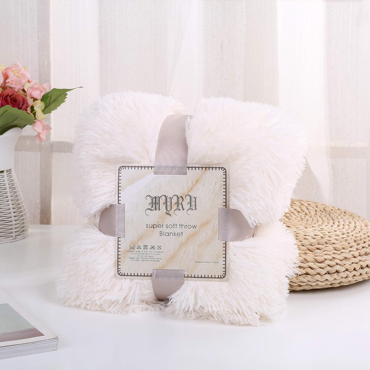 MYRU – Manta de felpa súper suave para sofá, manta cálida peluda, manta de sofá cálida para invierno