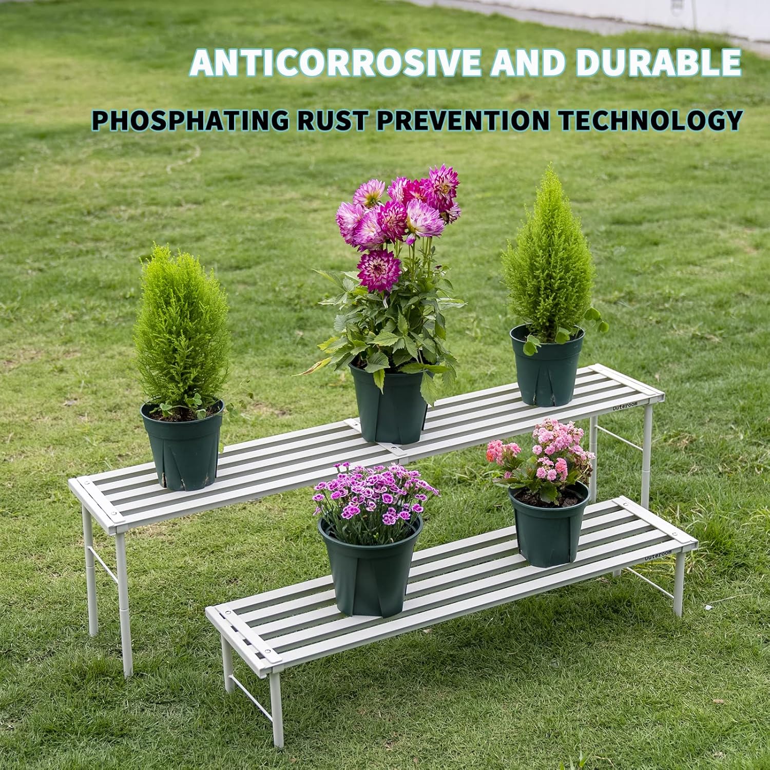 Soportes de metal para plantas, soporte de aluminio inoxidable para macetas, soportes de exhibición de plantas, estantes de decoración para sala de