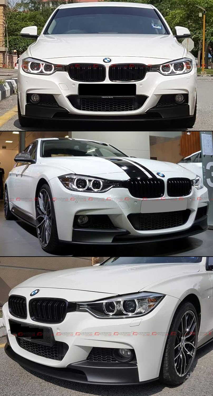 Se adapta a BMW F30 F31 Serie 3 Sedan y Wagon 2012-2018 con kit de alerón delantero M Sport Performance – Acabado negro mate