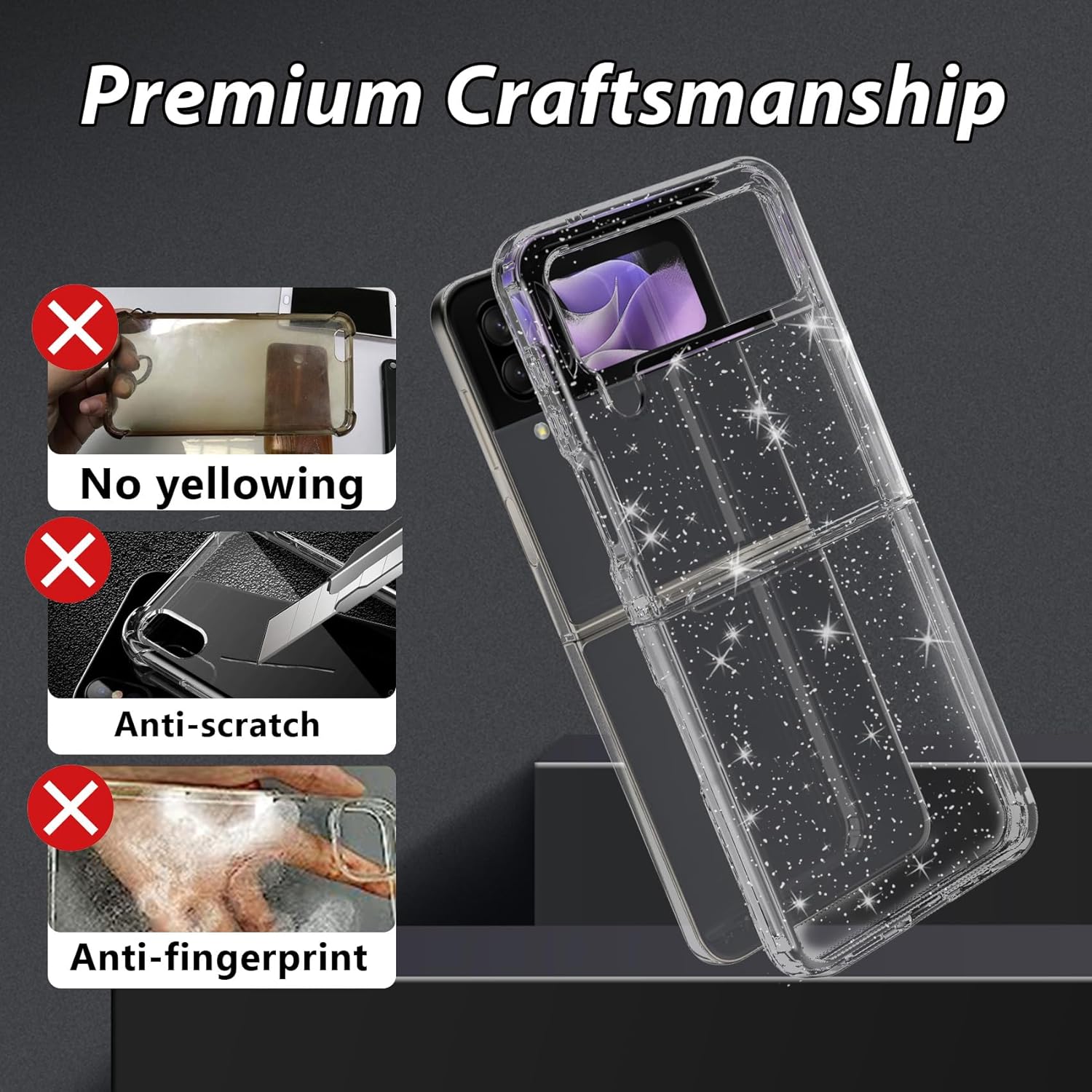 KJSK Funda transparente para Samsung (no amarillenta) – Elegante funda protectora brillante para mujer, a prueba de golpes, resistente a las caídas,