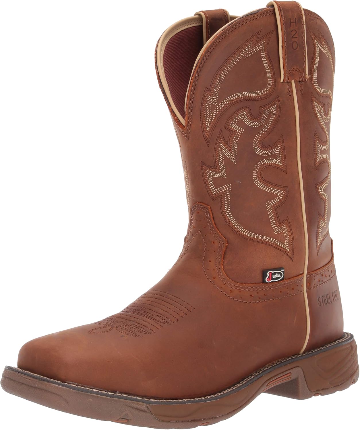 JUSTIN Botas de trabajo occidentales impermeables Stampede Rush para hombre con punta de acero – Wk4331