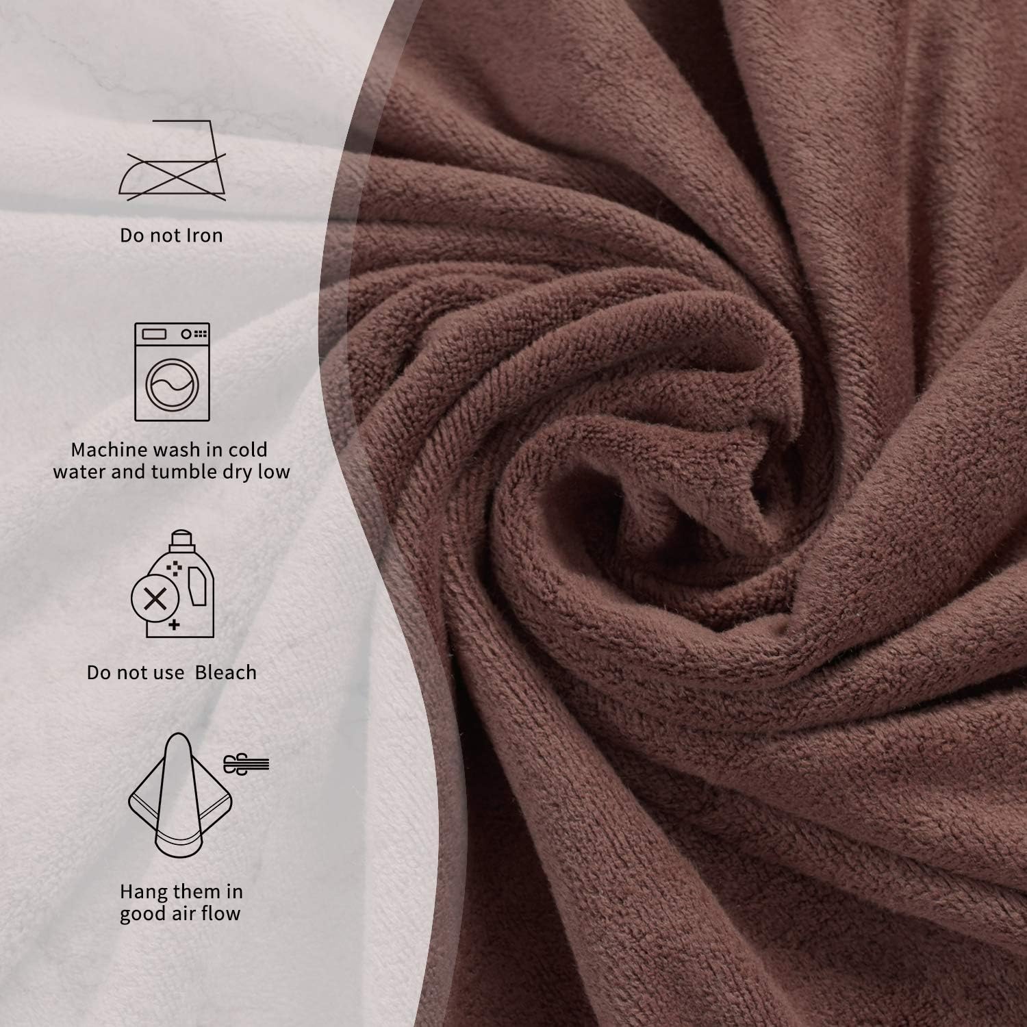 MERRY HOME Juego de 6 toallas de baño de microfibra de 27 x 55 pulgadas, ultra suaves y absorbentes, de secado rápido, para baño, piscina, spa y