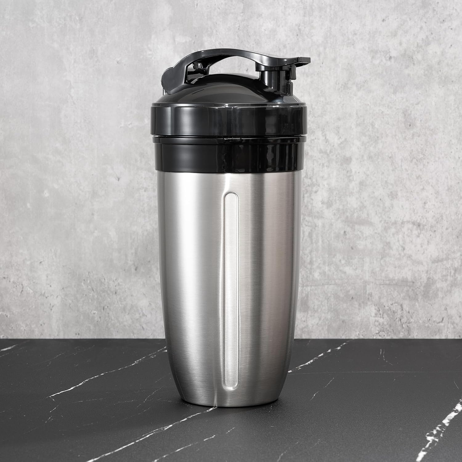 Taza de acero inoxidable de 32 onzas con tapa abatible para licuadoras NutriBullet de 1000 W y 1200 W