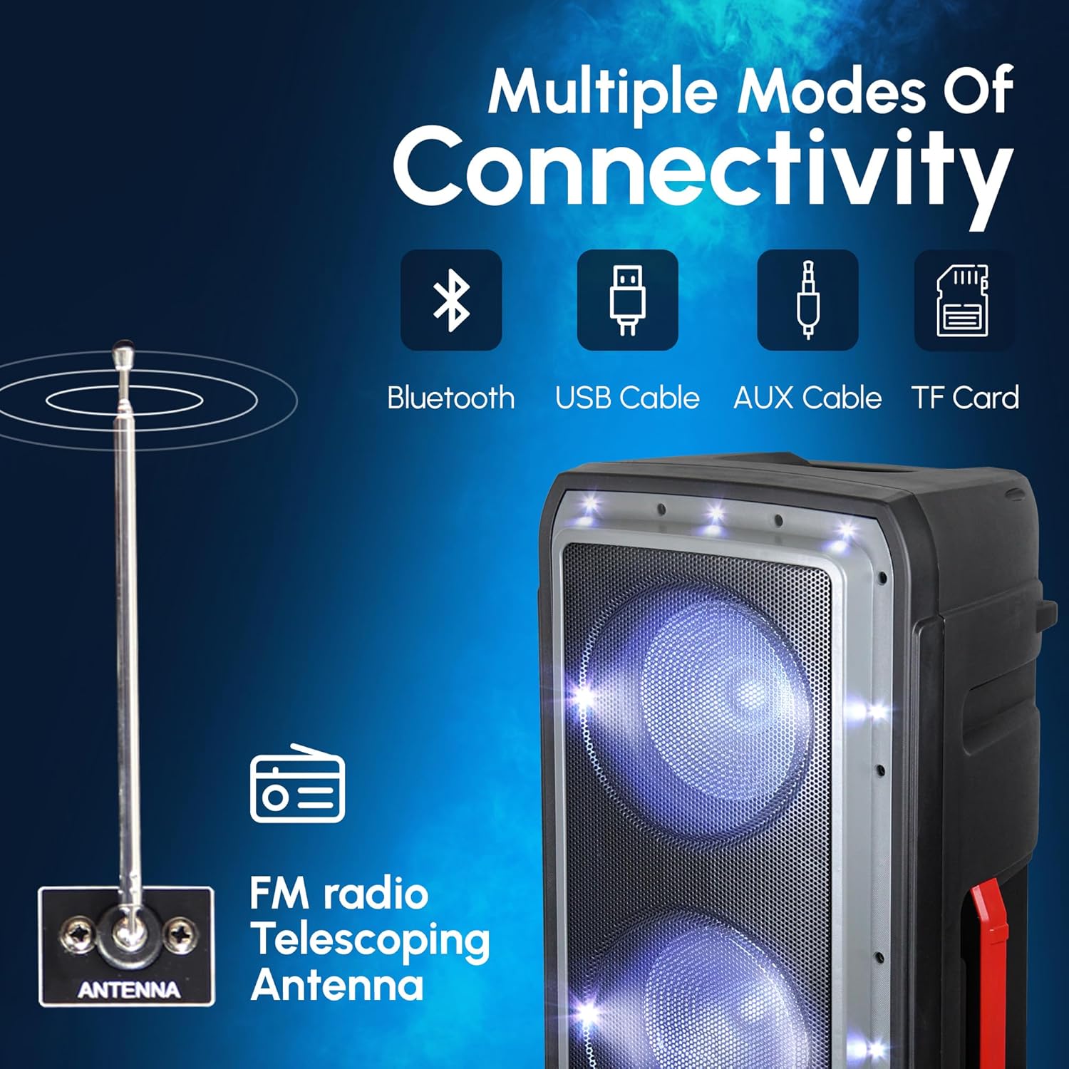 Dolphin SP-310RBT Triple 10″ recargable Fiesta altavoz, fuerte, bajo, portátil