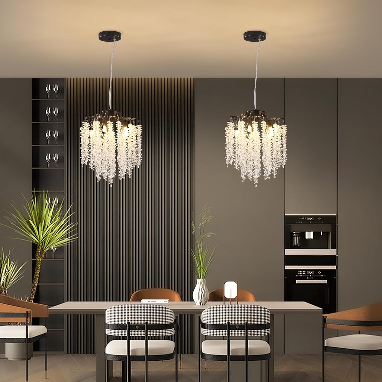 Moderno candelabro de cristal con ramas de árbol de lluvia, lámpara colgante de techo pequeña para dormitorio, sala de estar, comedor, entrada,