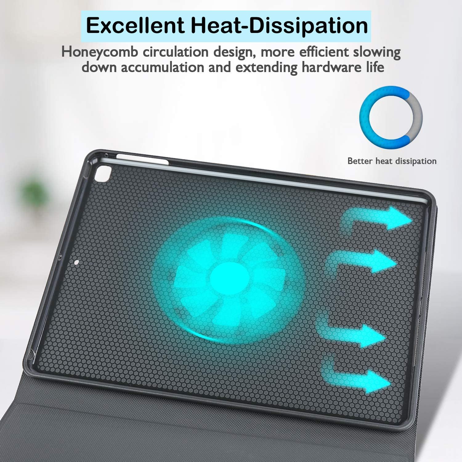 Funda de protección inteligente compatible con iPad de 9 generación (2021) y 8 generación (2020) de 7 generación (2019) de 10.2 pulgadas, soporte