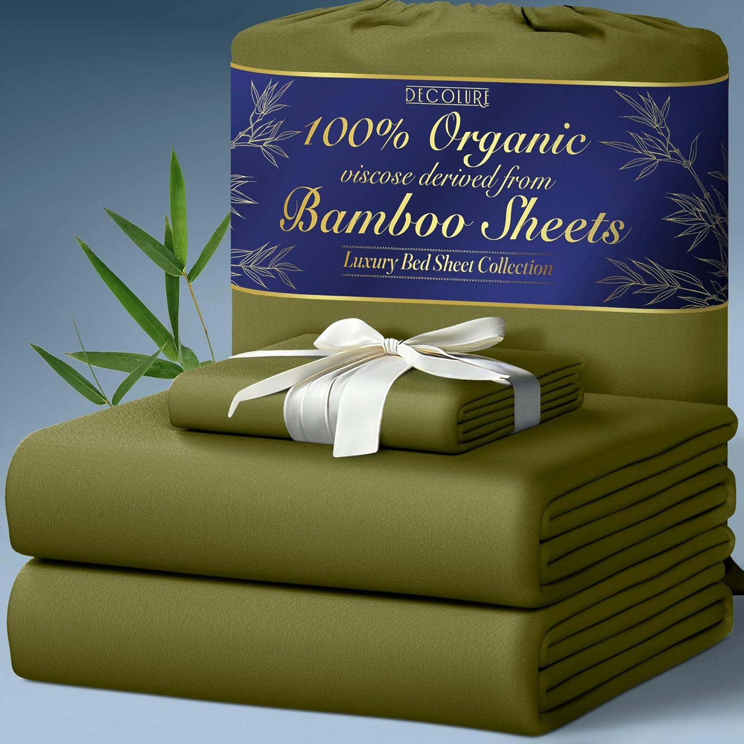 DECOLURE – Sábanas de viscosa orgánica 100% derivada del bambú, tamaño individual, 3 piezas, ultrasuave, lujo refrescante, esquinas tipo bolsillos