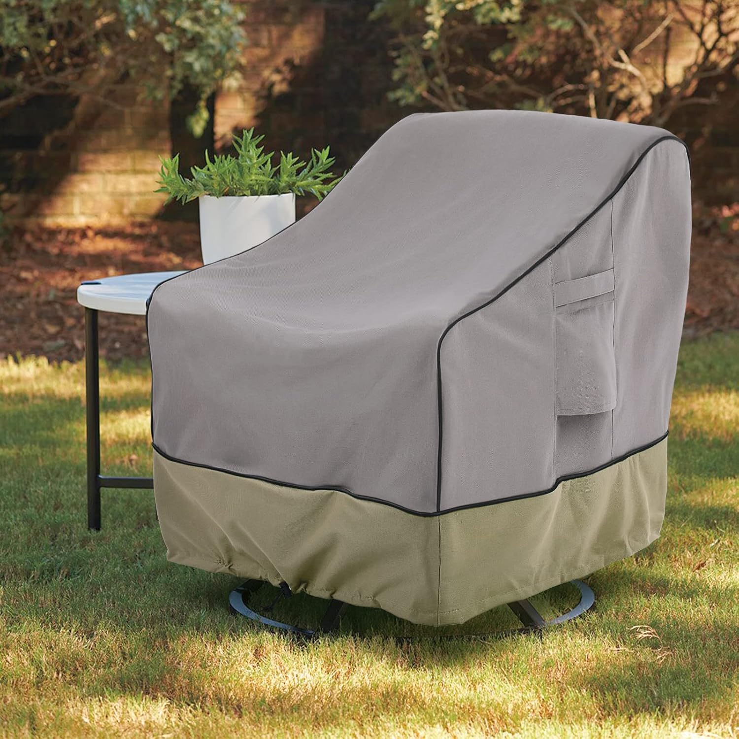 BRIVIC Fundas impermeables para muebles de patio, fundas para sillas de césped al aire libre, se adaptan a hasta 29 pulgadas de ancho x 30 pulgadas