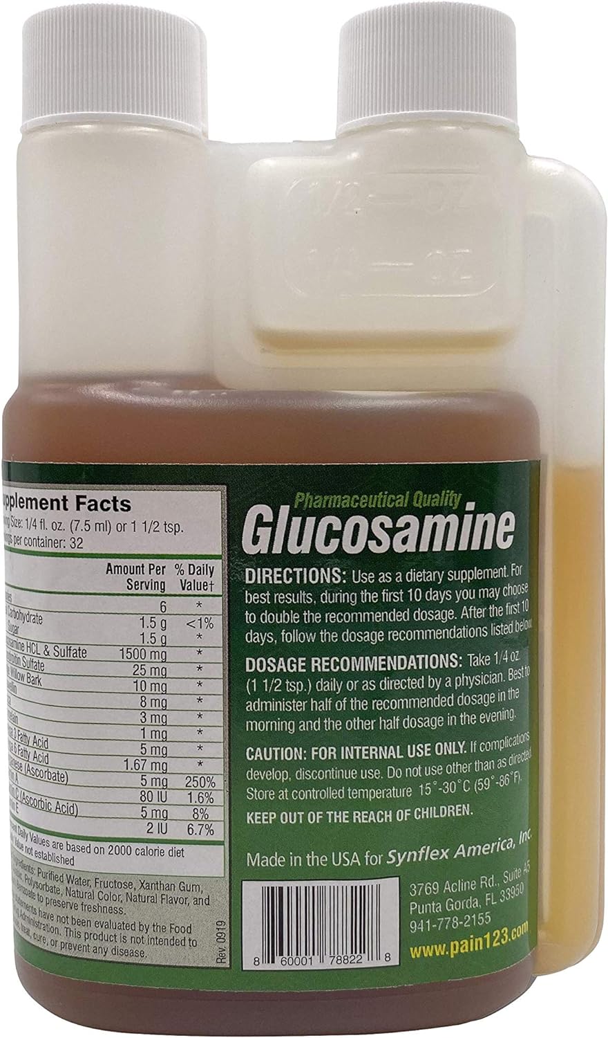 1500 – Fórmula líquida de jugo de glucosamina – Ayuda a apoyar la salud de las articulaciones y los cartílagos – Suplemento de bebida de sulfato de