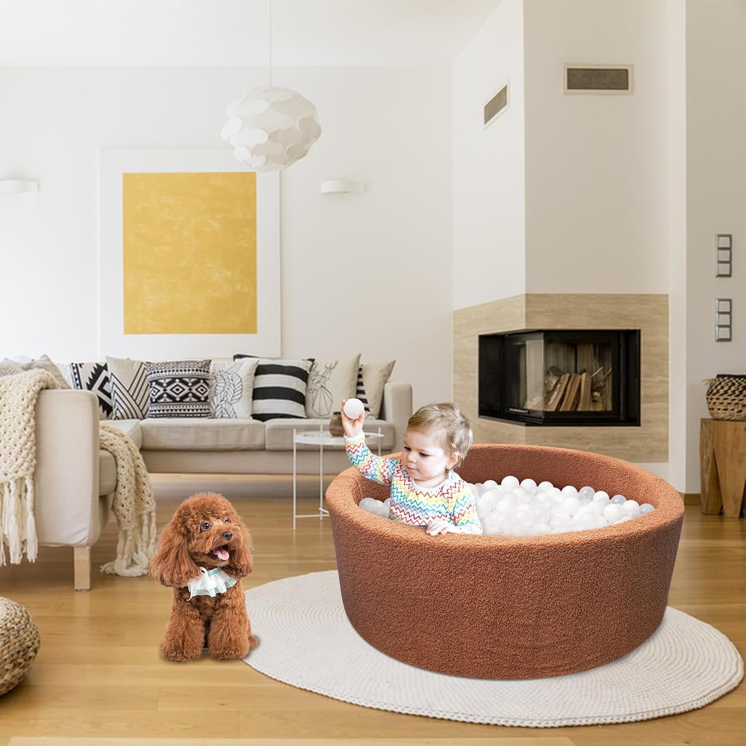 MEOGETY Piscina de bolas de espuma para niños pequeños, bebés, perros y gatos, piscina suave para bebés y bebés, regalos para niñas y niños, bolas