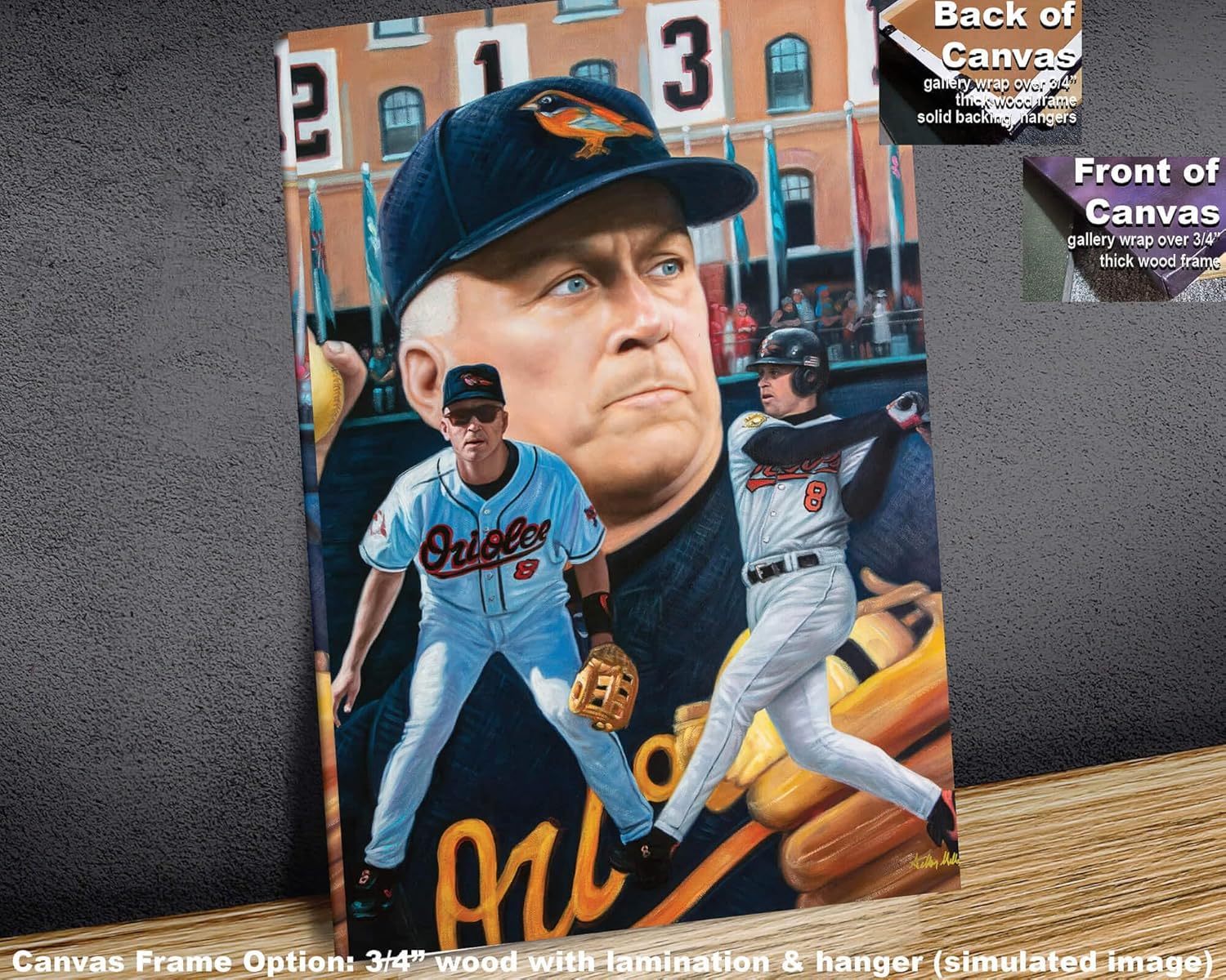 Cal Ripken Jr 3rd Base Short Stop Baltimore Orioles MLB Baseball Player HOF Hall of Fame Art Print 1AM3 on 24×30 matte paper