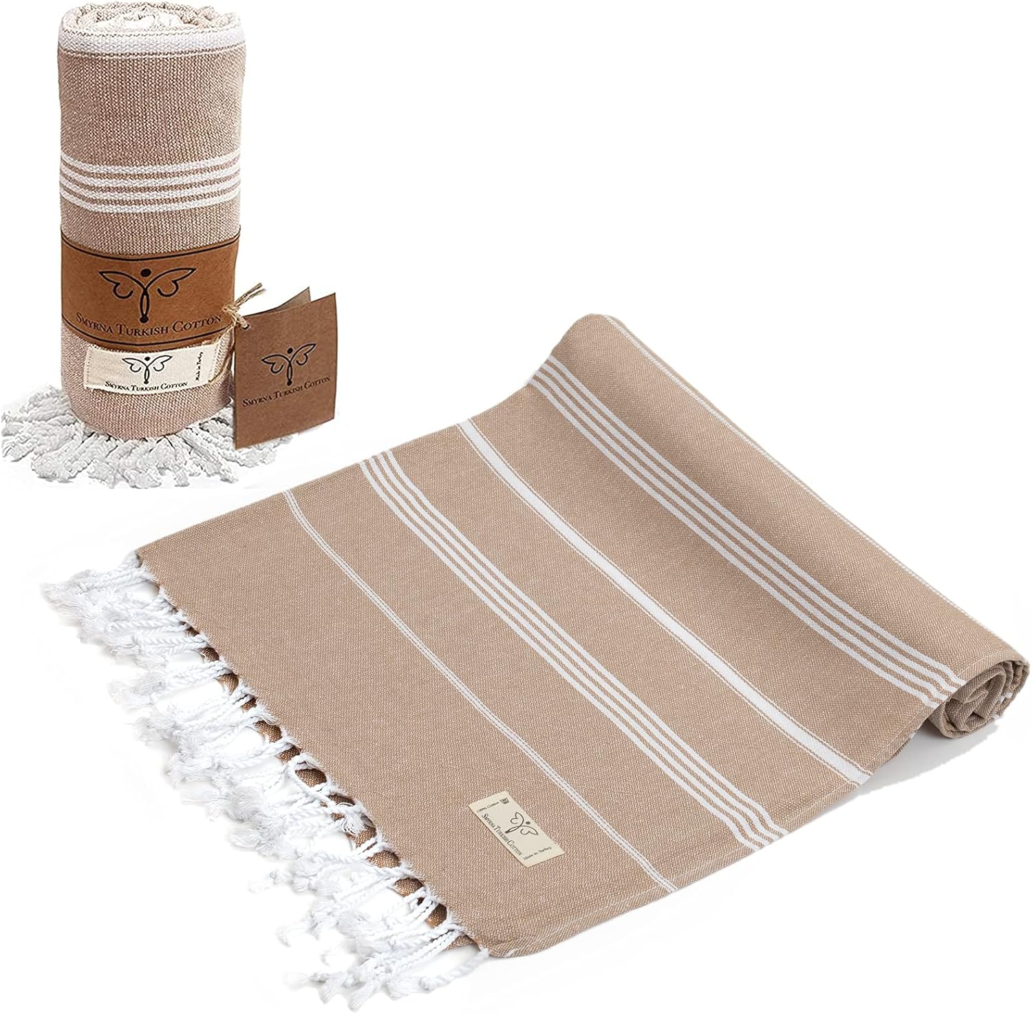 Smyrna Classical Series – Toalla de playa turca original, 100% algodón, prelavada, 37 x 71 pulgadas, toalla de baño peshtemal y turca para spa,