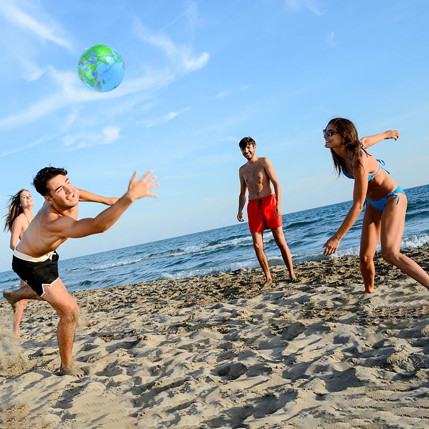 Coopay Inflatable Globe PVC World Globe Inflatable Earth Beach Ball for Beach Playing or Teaching