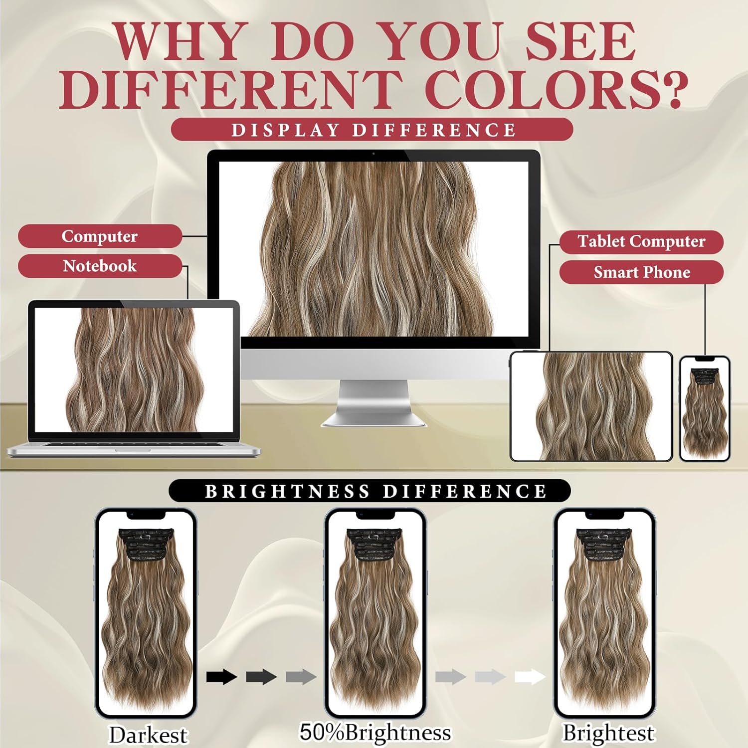 Extensiones de cabello con clip, 4 piezas de extensiones suaves, naturales y fáciles de usar con extensiones largas onduladas para bodas, disfraces