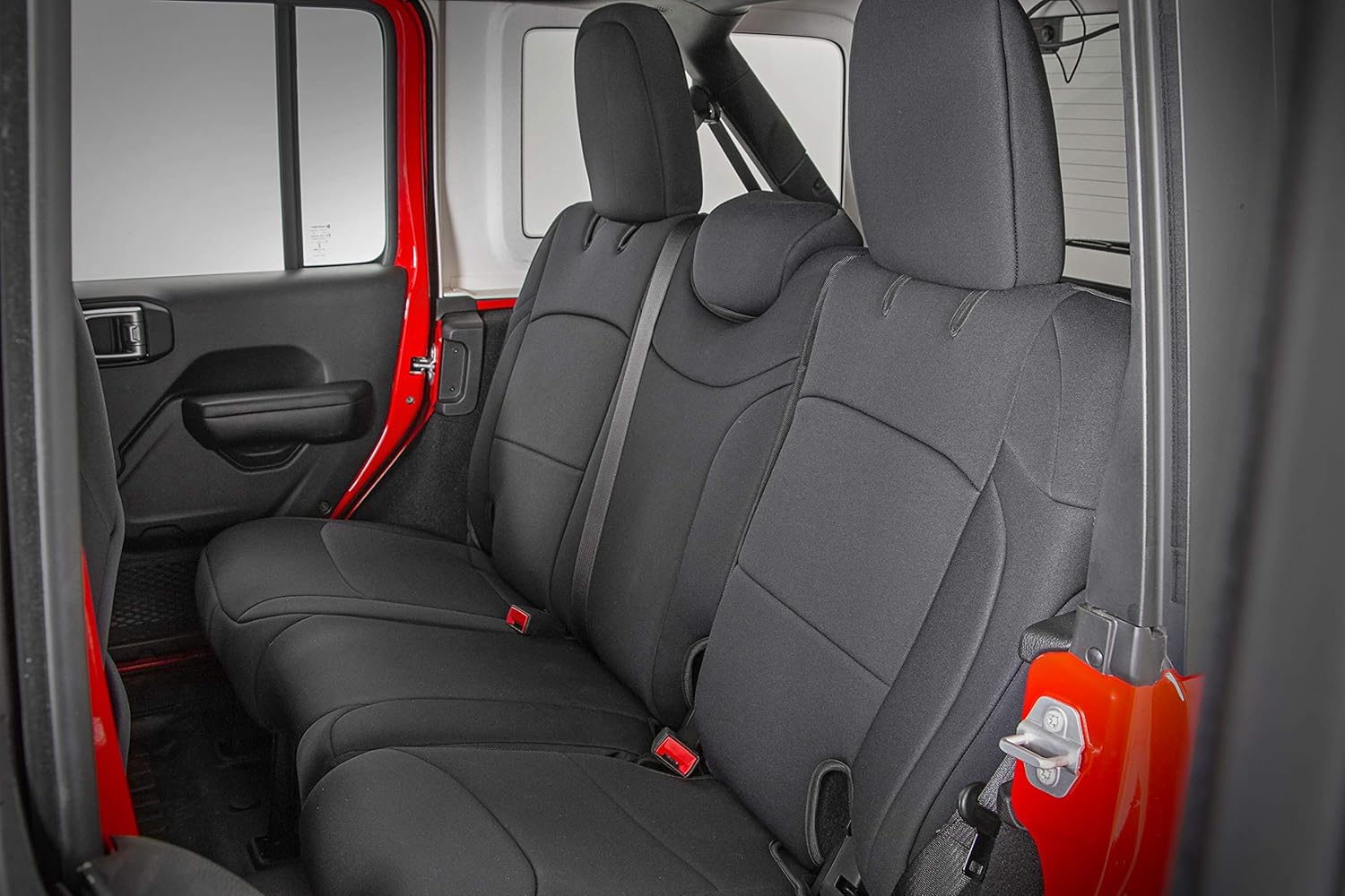 Rough Country Fundas de asiento de neopreno (para ajustar) Jeep Wrangler JL 4DR 12 fila 2018-2020, resistentes al agua, 91010, color negro