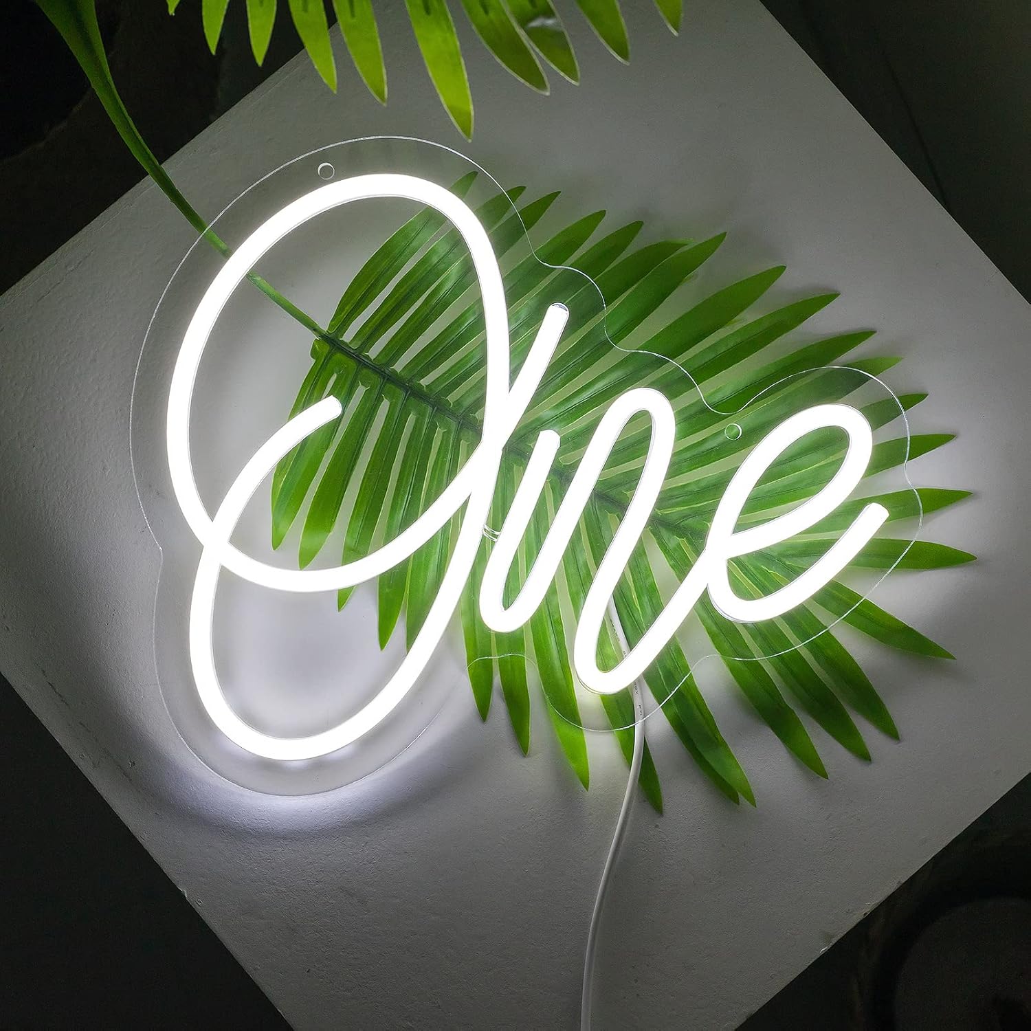 Letrero de neón blanco con letra LED de neón con un número, luz de neón para dormitorio, primer cumpleaños, fiesta de Navidad, sala de juegos, club