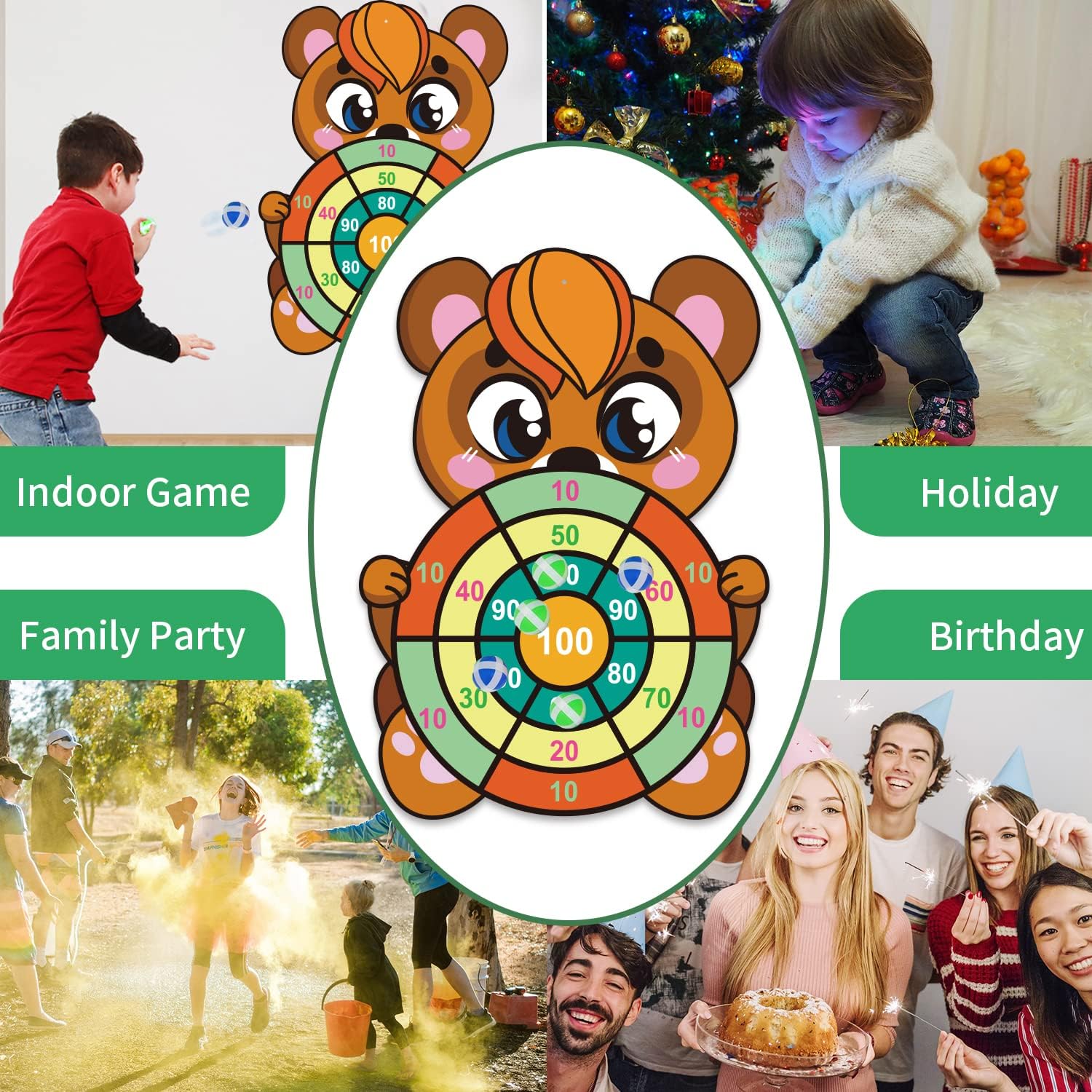 Animal Dart Board for Kids Toys, Dart Board with Sticky Balls Birthday Party Games Indoor Outdoor Sport Games for Children