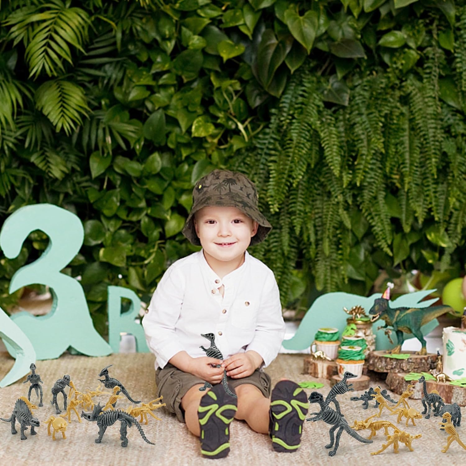 50 piezas de esqueletos de fósiles de dinosaurio, juguetes de esqueleto de dinosaurio, figuras surtidas, huesos de dinosaurio para decoración de