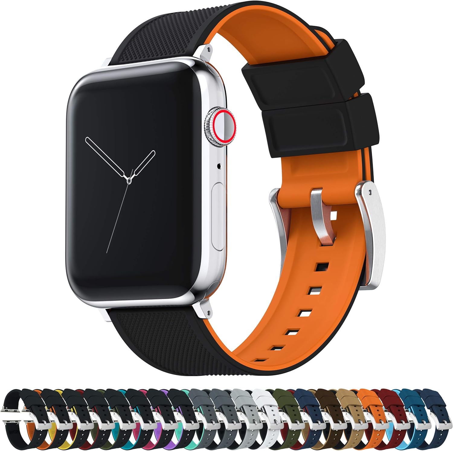 Barton Watch Bands – Extensibles de silicona Elite para reloj – Accesorios y adaptadores negros con deposición física de vapor, de liberación